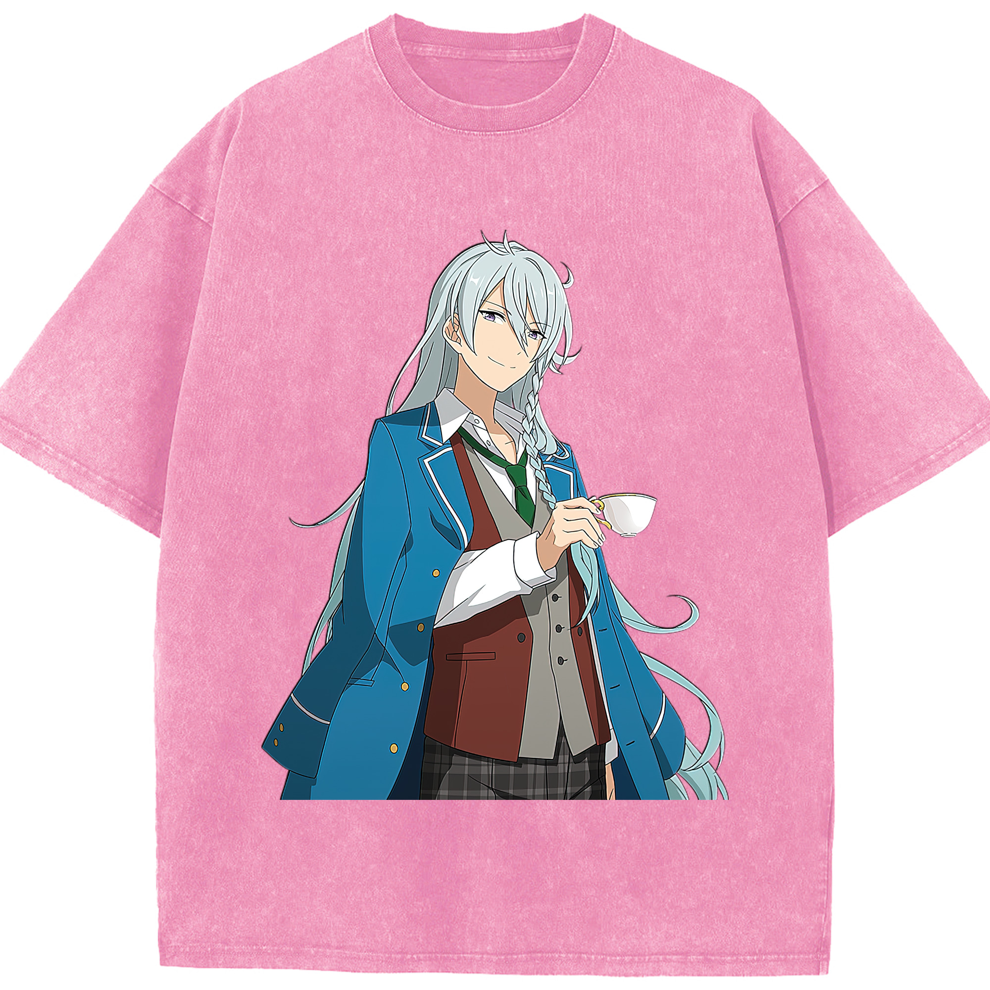 （画像用） あんさんぶるスターズ! Ensemble Stars 綿100% ヴィンテージ風 半袖Tシャツ（フロントプリント）